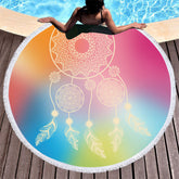 Aperturee - Aperturee Colorful Dream Catchers Dreamy Round Beach Towel